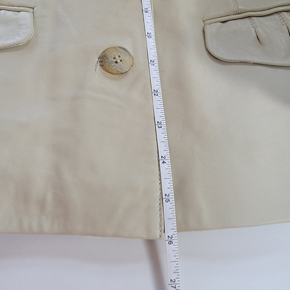 BRADLEY Bayou Cream Leather Jacket Size Large EUC - Picture 8 of 10